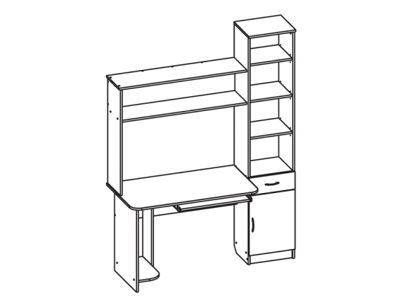 Компьютерный стол Интел-2 Бодега темный-Бодега светлый