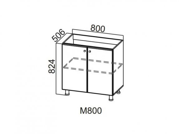 Стол-рабочий 800 под мойку М800 Волна 800х824х506
